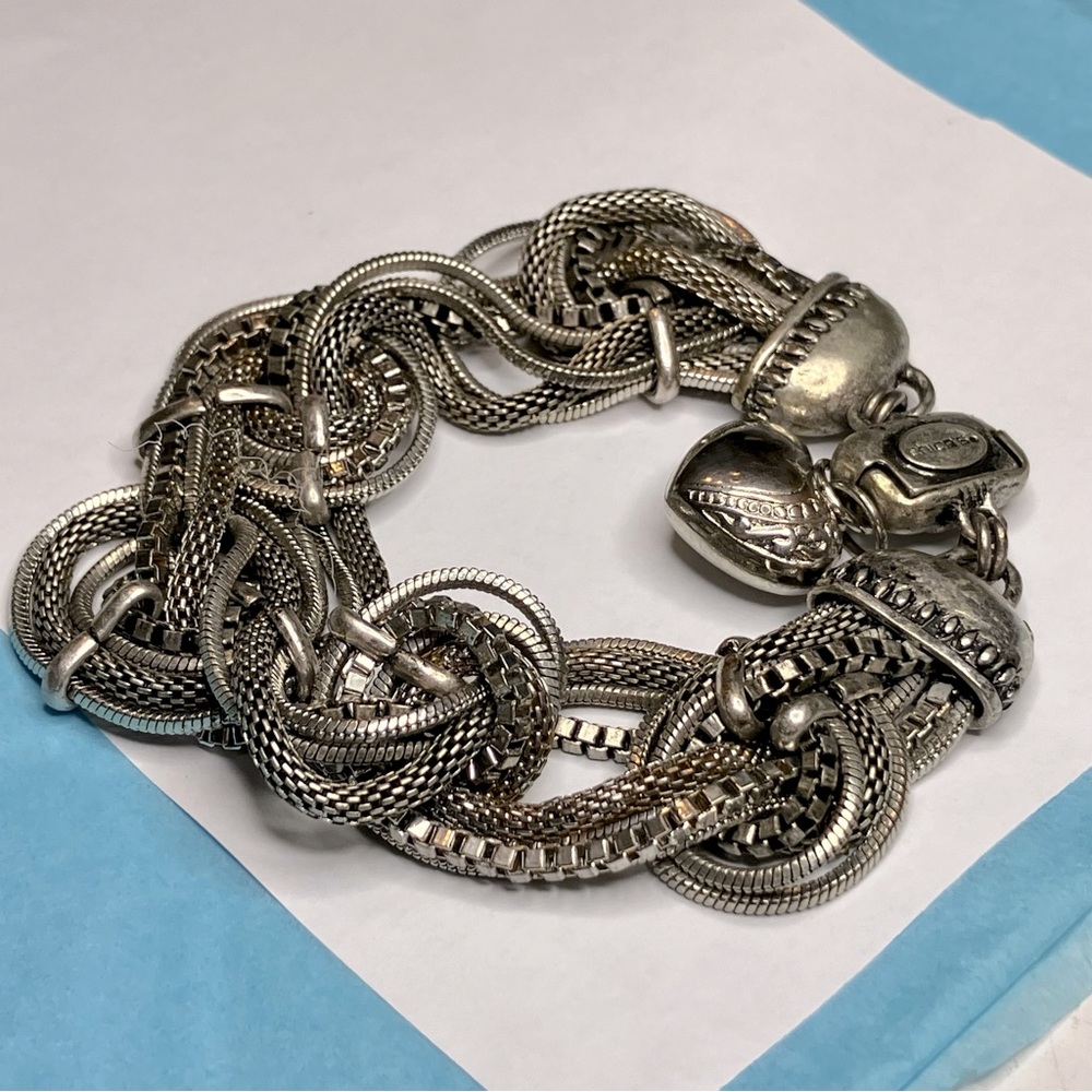 Funky mixed metals heart bracelet from Chicos
